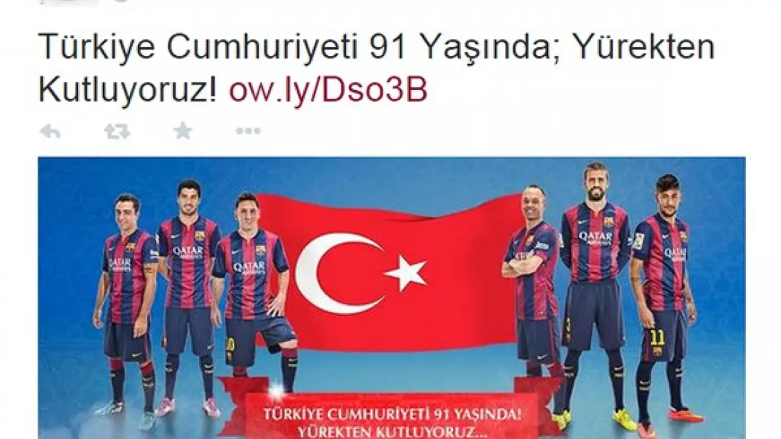 Barça'dan Cumhuriyet Bayramı Mesajı!